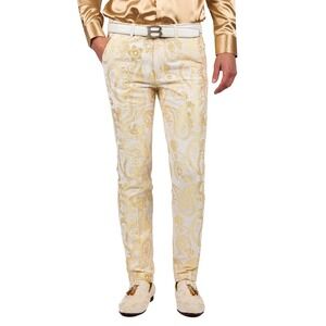 BARABAS Los Angeles White Gold Paisley Jacquard Dress Pants Mens Size 32